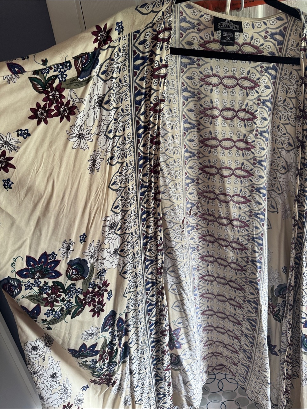 Angie Cream Floral Boho Kimono Cardigan